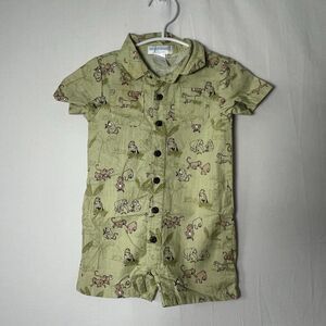 Janie & Jack Baby 6-9M Monkey Printed Button Front Romper